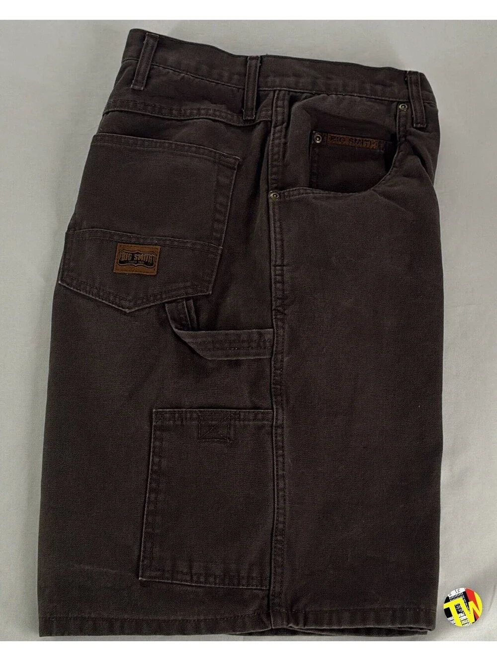 Y2K Big Smith Carpenter Shorts Faded Brown Canvas Workwear